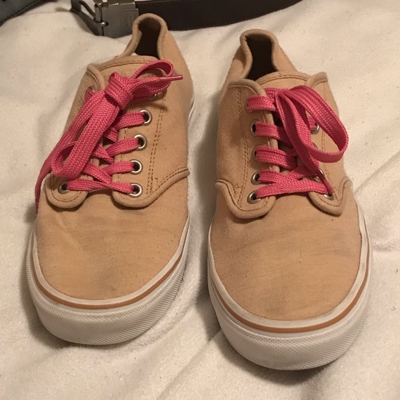 Like new Vans Tan Slip ons Womens 9 - Picture 2 of 5